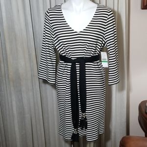 Karen Kane Black & White Striped Dress👗